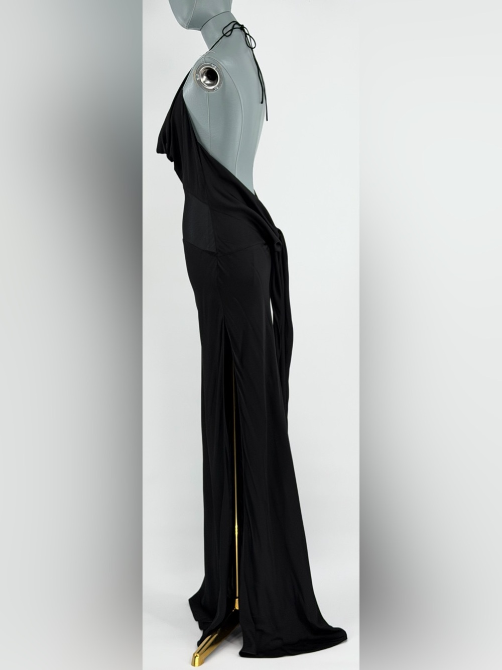 🆕 RAT & BOA 🧿 NWOT Orchid Cowl Neck Maxi Dress, Black w Sheer Panel - Sz XS - Picture 9 of 14